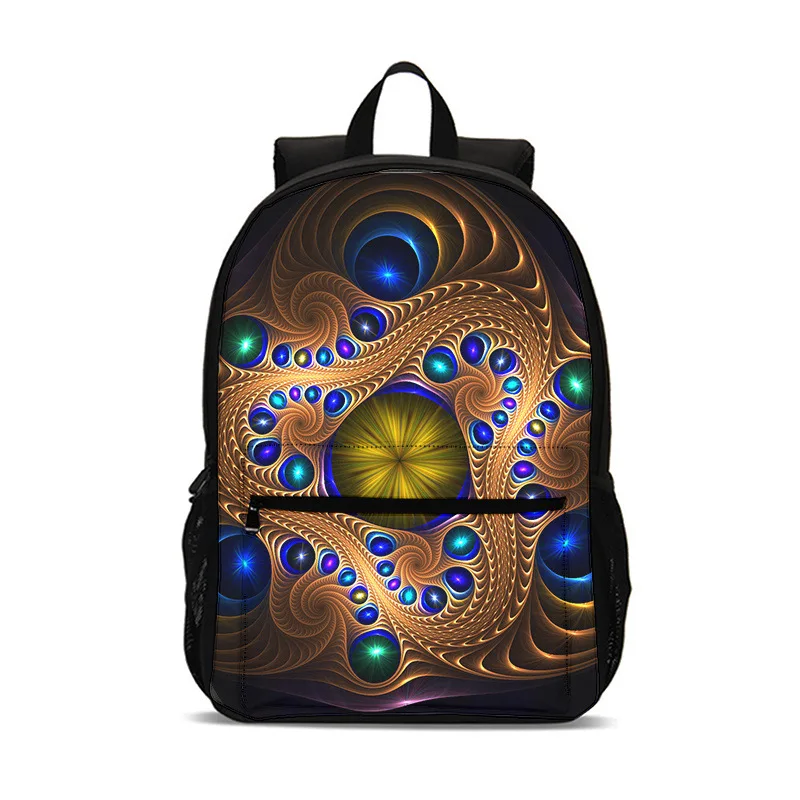 Printed Abstract Pattern Backpack Abstract High Capacity Front Bag Backpack for Primary and Secondary School Students