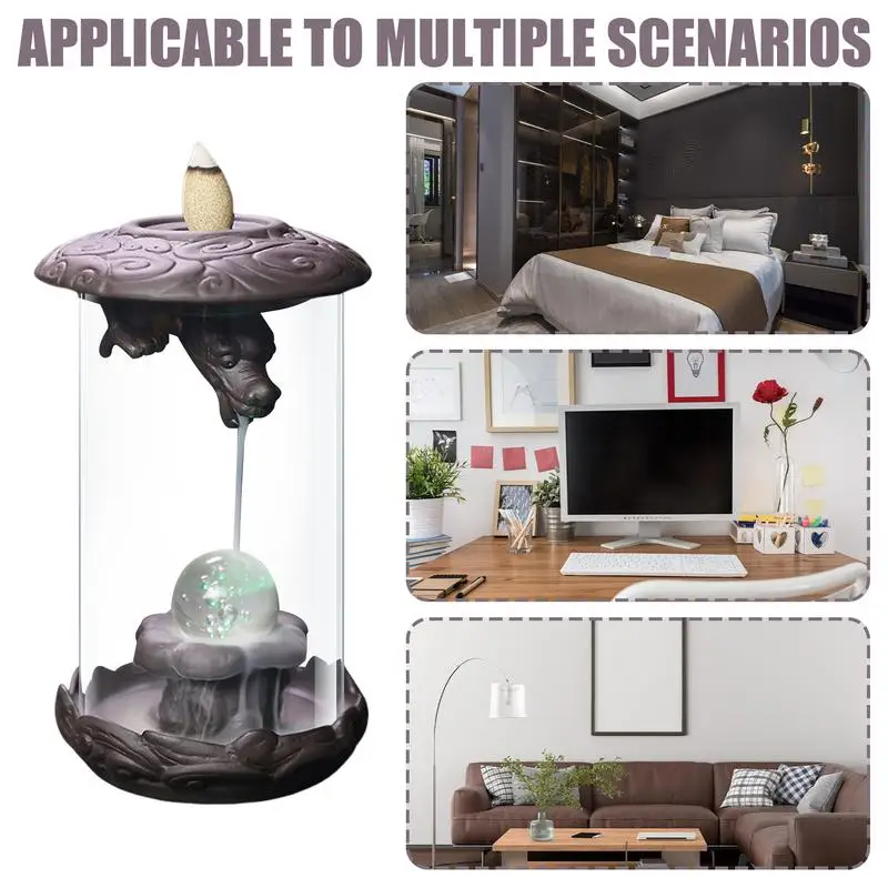 Rückfluss-Räuchergefäß, kreativer Drache, Reflux-Duft, Kamin, Rückfluss, Aroma, raucht Zen-Räuchergefäß, Dekoration für Zuhause