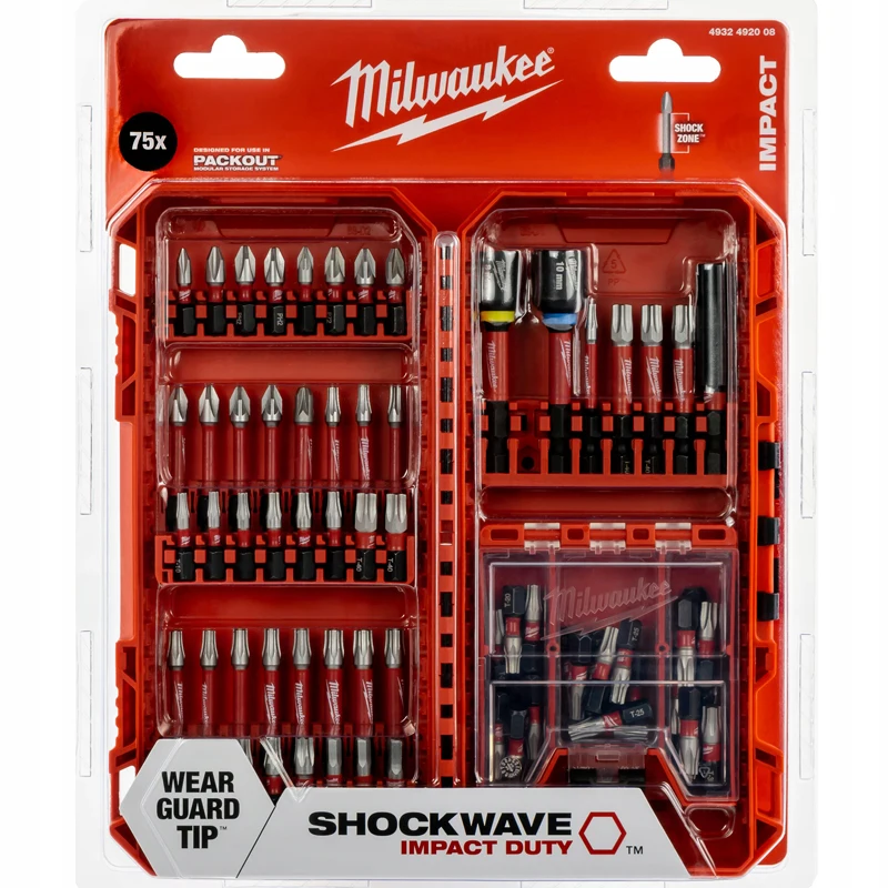 Milwaukee 4932492008 Shockwave Bit Set 38-Teilig Sealed Packaging Box Moisture-Proof Carpentry Drill Hole Power Tool Accessories