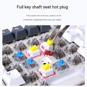 AULA F87Pro Keyboard Mekanis 2.4 g/Usb/Bluetooth Tri Mode Nirkabel 87 Tombol Pengisian Peredam 5 Lapis Cocok Untuk Bermain Game+Mengetik 10 keyboard kayu penjualan terbaik - №