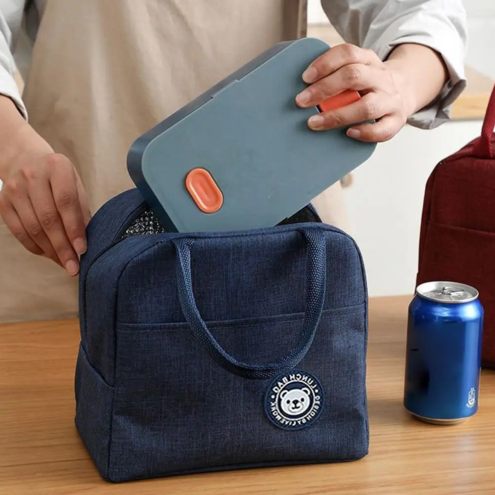 حقيبة الغداء المعزولة بينتو حزمة تخزين الجليد حزمة الطالب المحمولة مقاوم للماء الألومنيوم احباط حقيبة الأرز طالب بينتو الغداء حقيبة يد