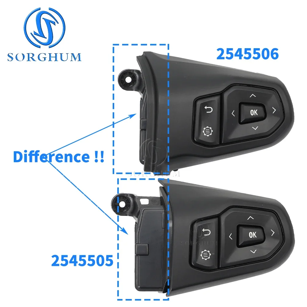 SORGHUM For Truck Scania L,P,G,R,S 2016- Steering Wheel Switch Multifunction Module Control Button 2545506 2545505 2568445