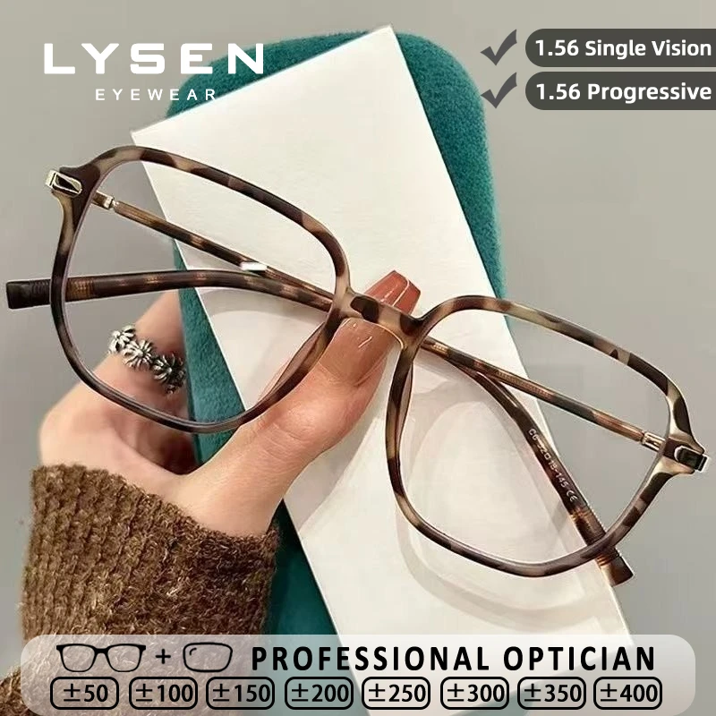 

LYSEN Fashion Square Women Reading Glasses Lady Anti Blue Light Computer Glasses Anti-Reflection Myopia Prescription Eyeglasses