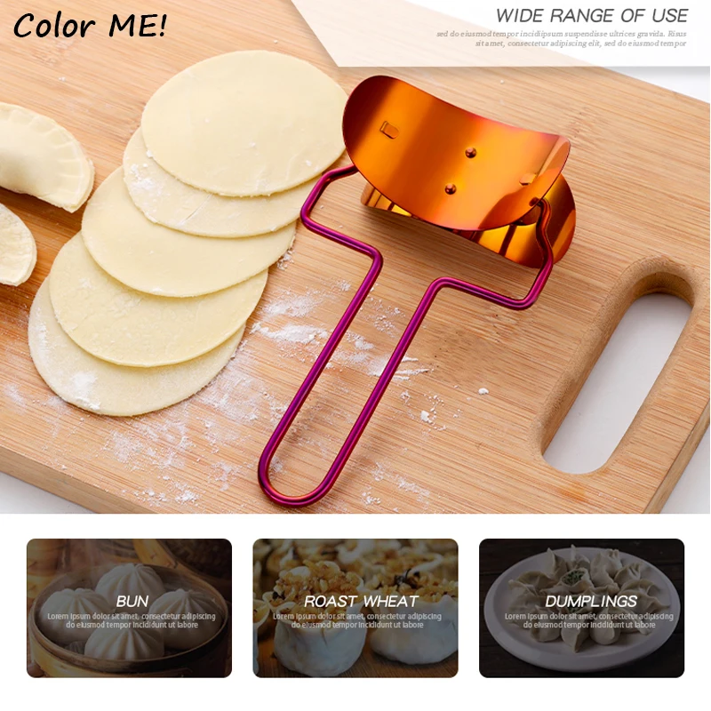 Molde de acero inoxidable para hacer dumplings, utensilio creativo de cocina, dispositivo para hacer dumplings, rodillo circular para masa