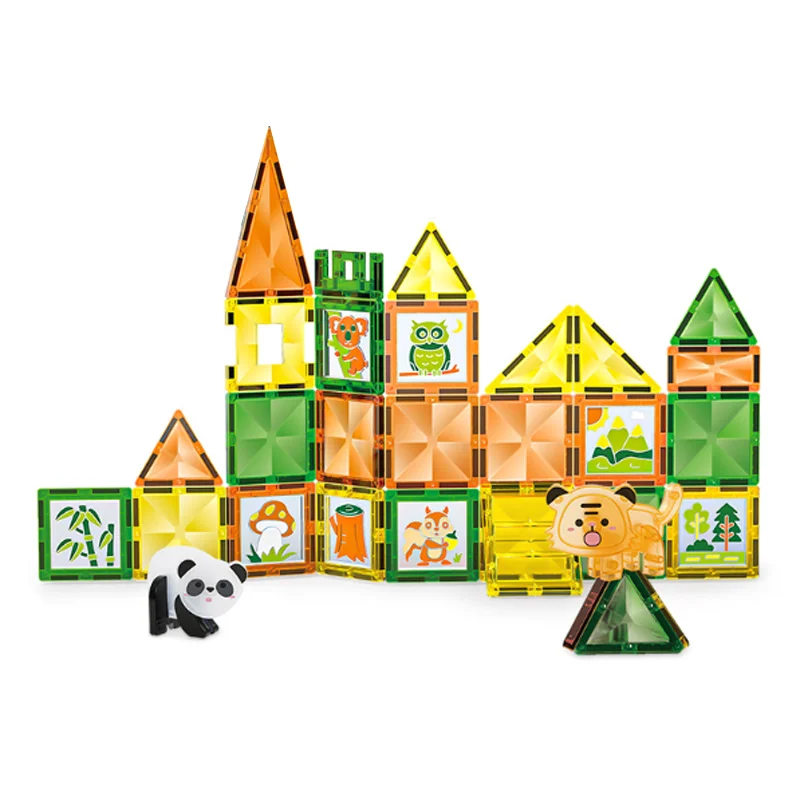 Big Size Magnetic Building Blocks Assembly Toys Farm Animal Dinosaur Magnetic Tiles Set Children's Gift For Boys Girls