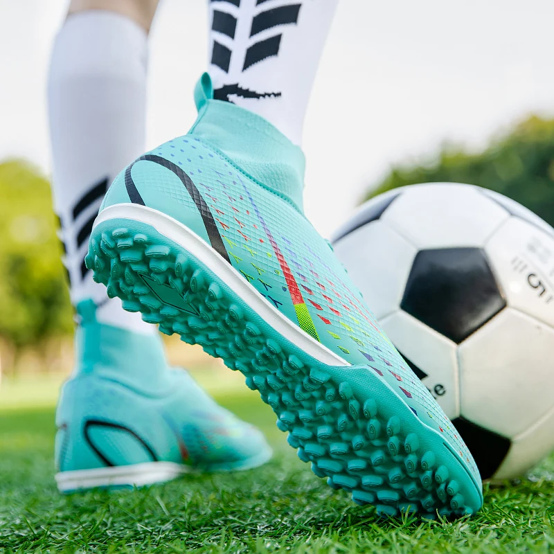 Męskie buty piłkarskie TF/FG buty piłkarskie dorośli profesjonalne wysokiej jakości korki piłkarskie nastolatek antypoślizgowe trampki sportowe na