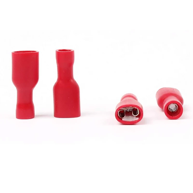 

1000pcs FDFD1.25-187 Insulating Female Insulated Electrical Crimp Terminal Connectors Cable Wire Connector 4.8mm