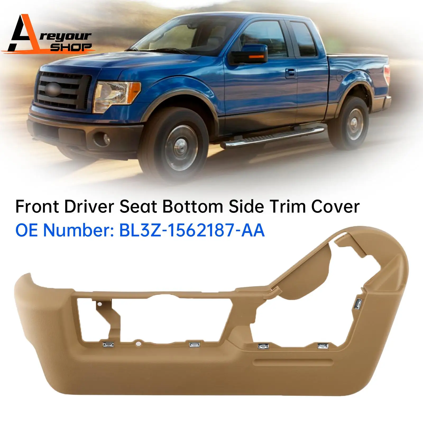 

Front Driver Seat Bottom Side Trim Cover BL3Z-1562187-AA for Ford F150 2011 2012 2013 2014
