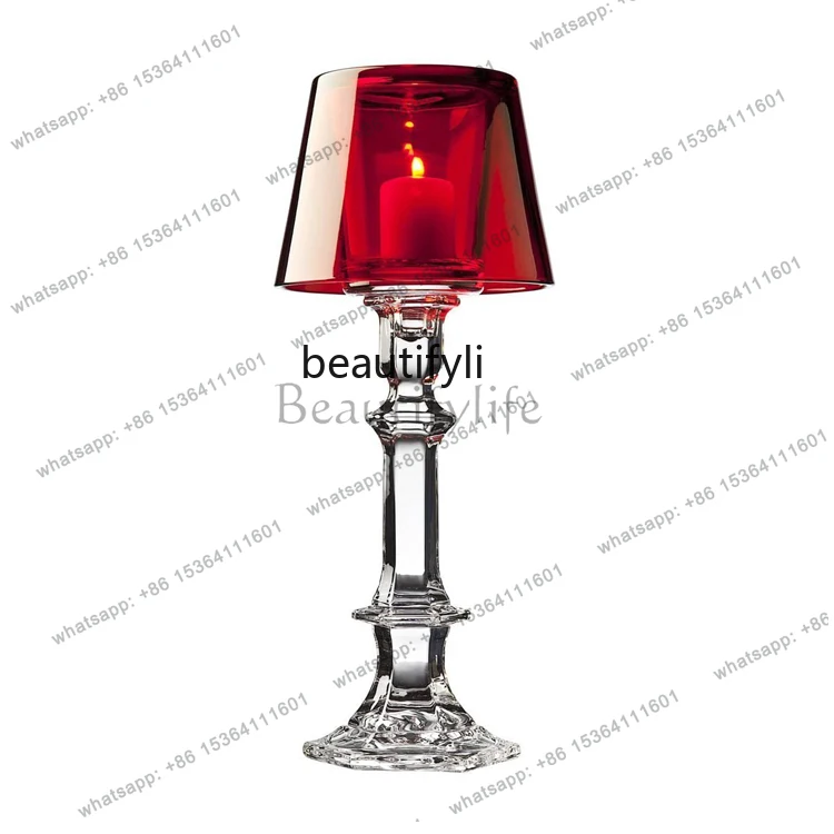Wishing table lamp shape lead-free crystal glass candlestick decorative ornament multi-color