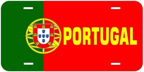 Portugal Flag with Country Name Novelty Car Tag License Plate Aluminum