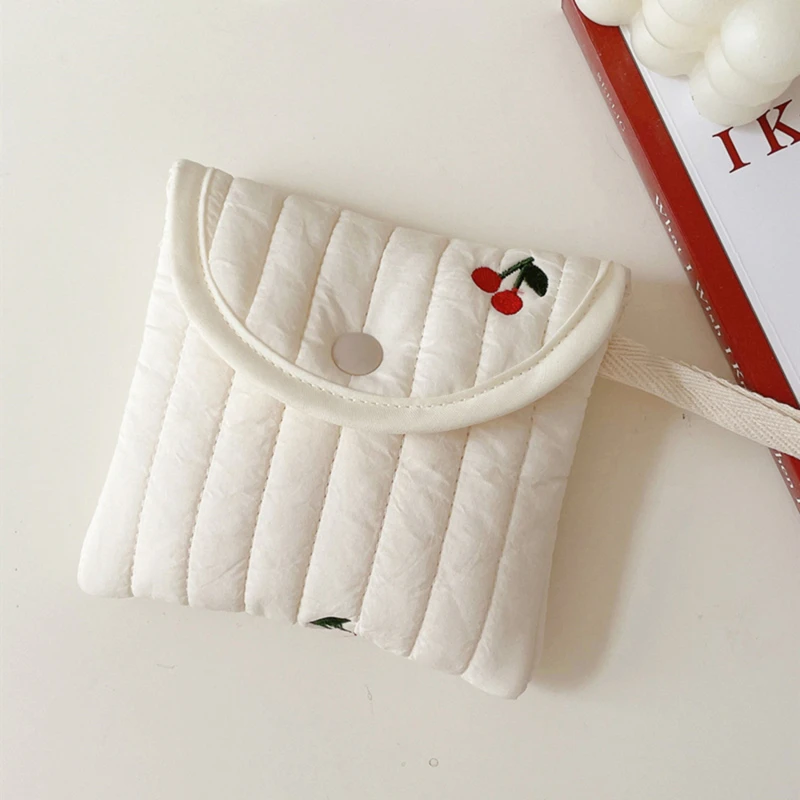 Cherry Girls Diaper Sanitary Napkin Storage Bag, Sanitary Pads Package Bags Coin Purse Jewelry Organizer Credit Card Pouch Case image 5
