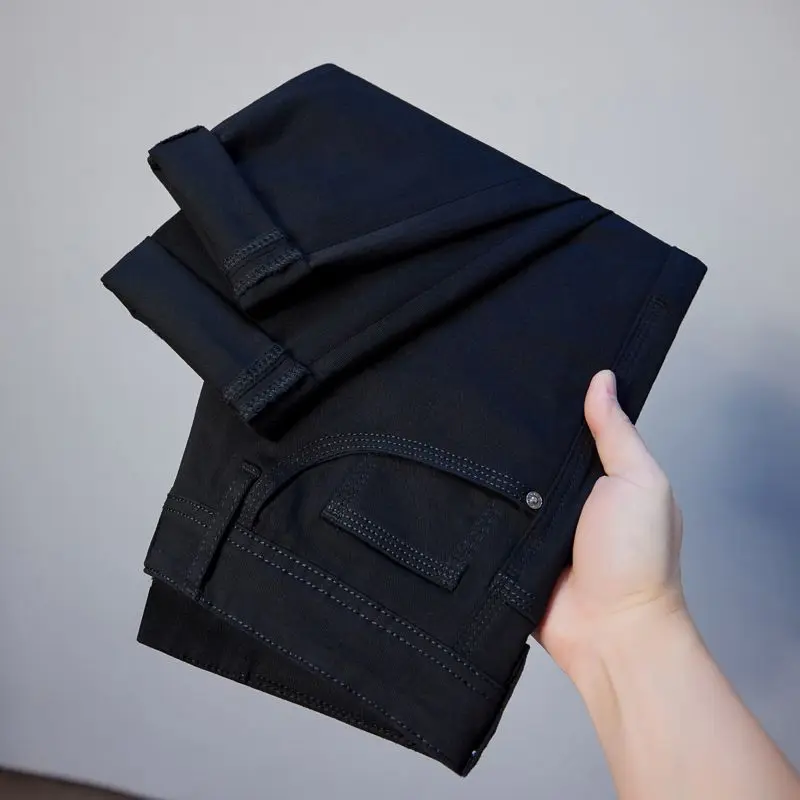 الشتاء الصوف السراويل الرجال سميكة ضئيلة مرونة الأعمال عارضة المخملية السراويل الدافئة الأزياء بلون أفخم السراويل الذكور الملابس #3