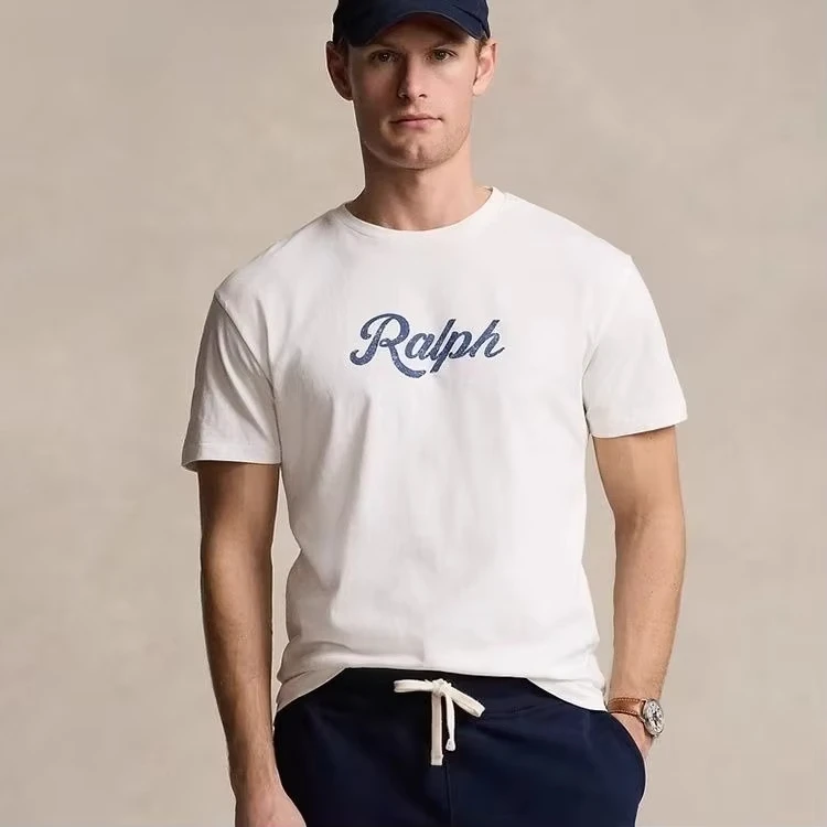 

Men's Outdoor Leisure Sports Cotton Short Sleeve T-Shirt Fashion Versatile Simple Letter Printed Pattern Classic Interior Top