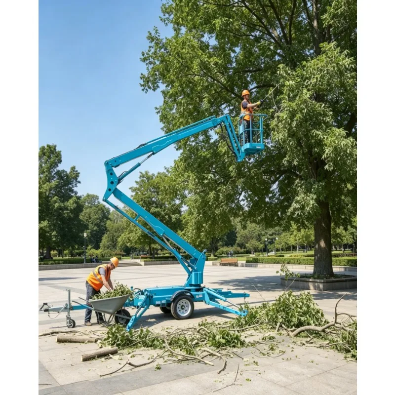 Heavy Duty Towable Articulated Boom Lift 18m 20m 230kg Hydraulic Spider Lift Trailer Mounted Aerial Work Platform360° Outriggers