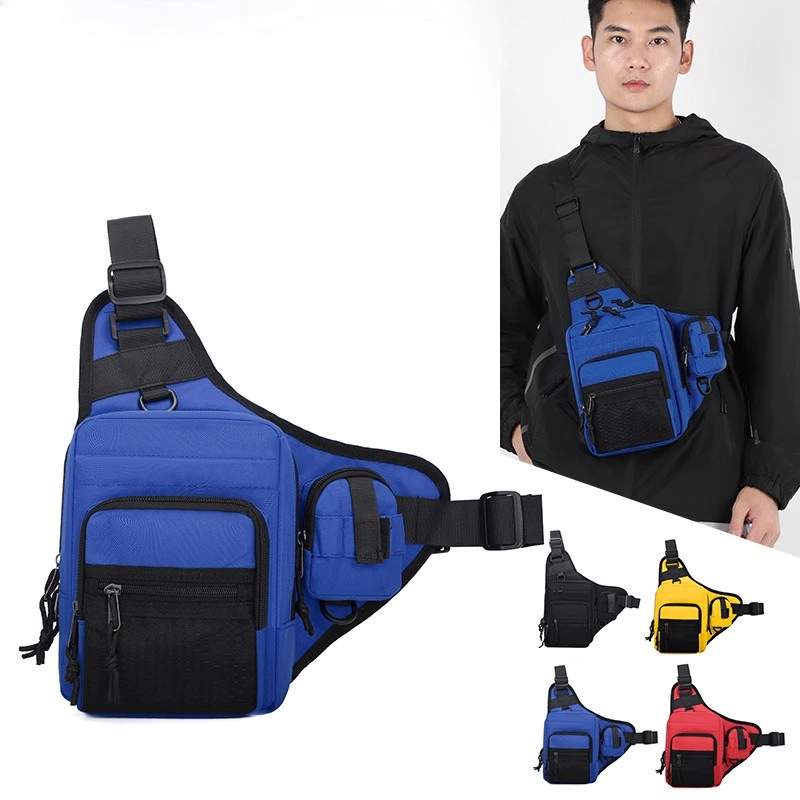 

Износостойкий мужской многофункциональный маленький рюкзак из ткани Оксфорд, водонепроницаемая одноплечная сумка-рюкзак для рыбалки.