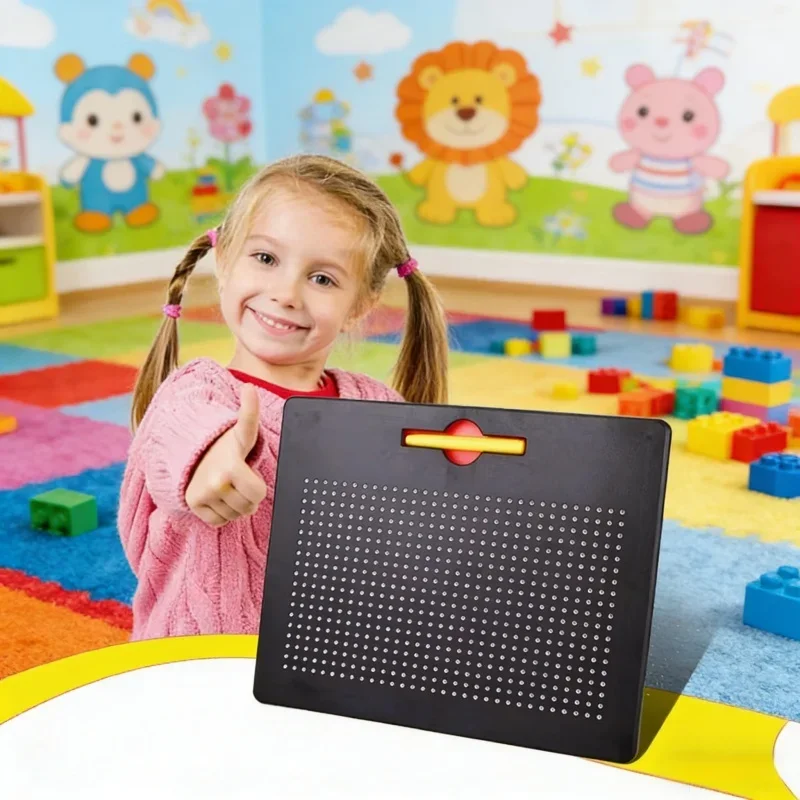 

Детская магнитная доска для рисования, магнитный планшет для рисования шариками, обучающая игрушка для раннего развития детей