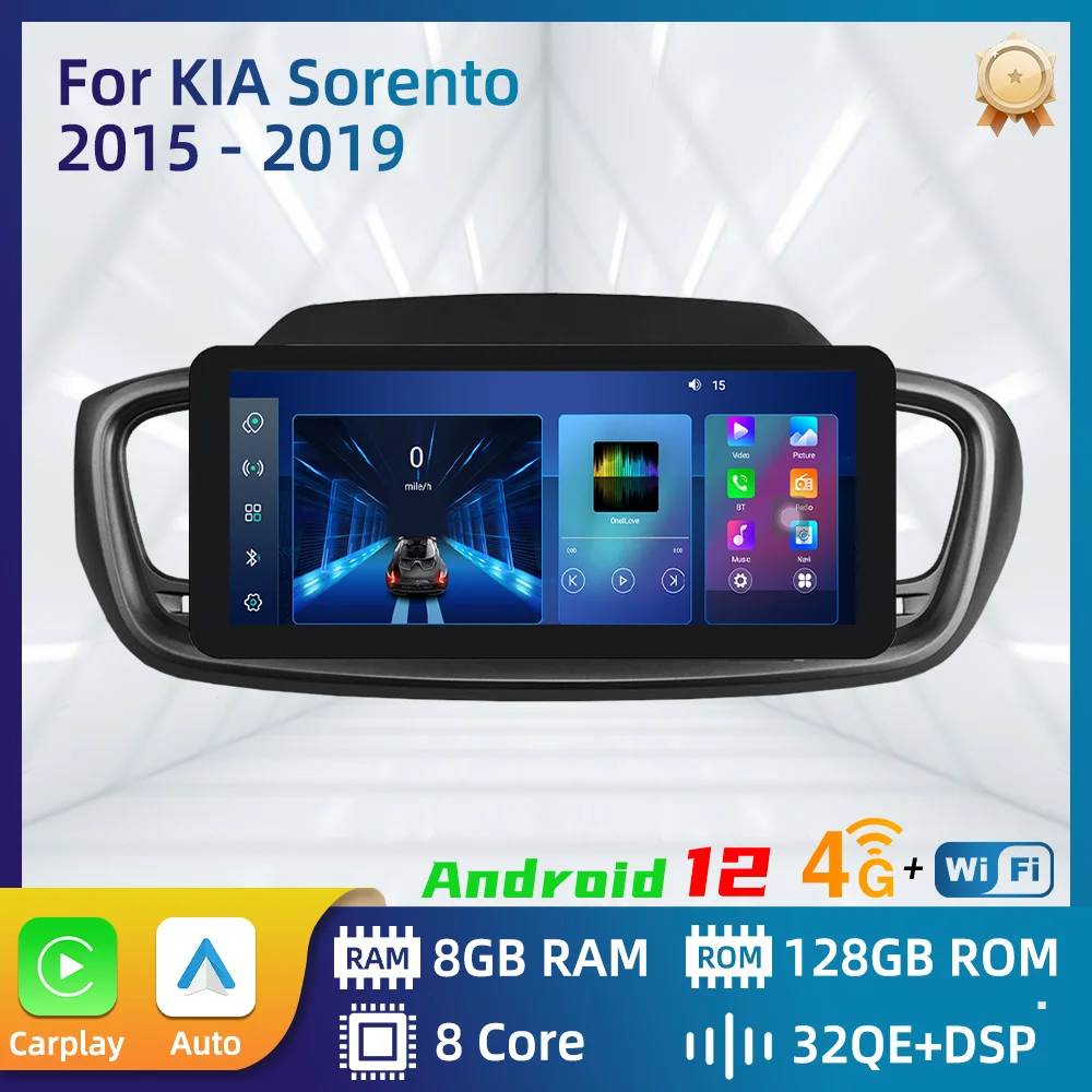 

for KIA Sorento 2015 - 2019 Screen Gps Navigation Stereo Radio Video Player Auto Head Unit carplay 2 Din Car Multimedia Android