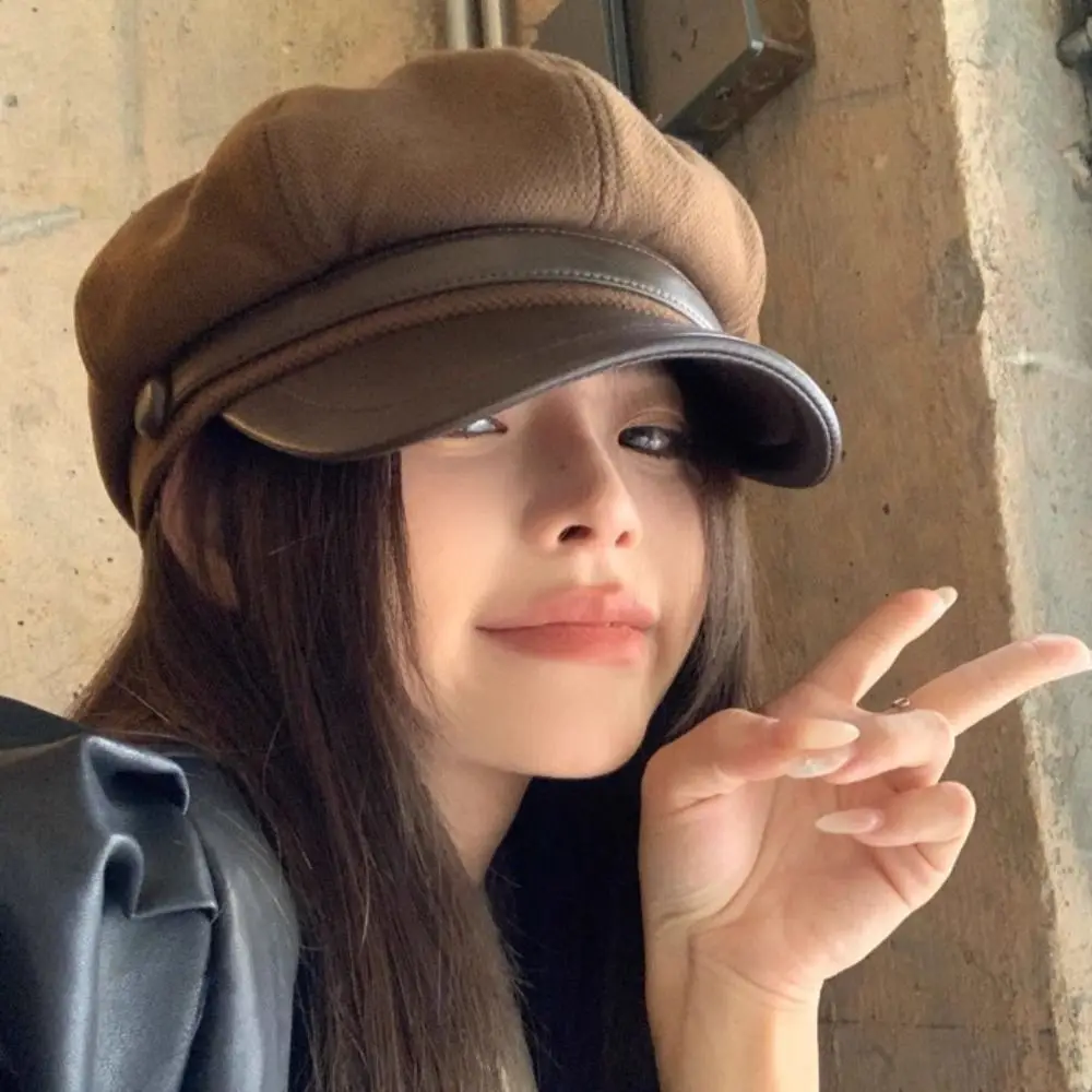 Fashion Woolen Winter Beret Hat Vintage Windproof Newsboy Pumpkin Hat Breathable Elegant Panama Cap for Women