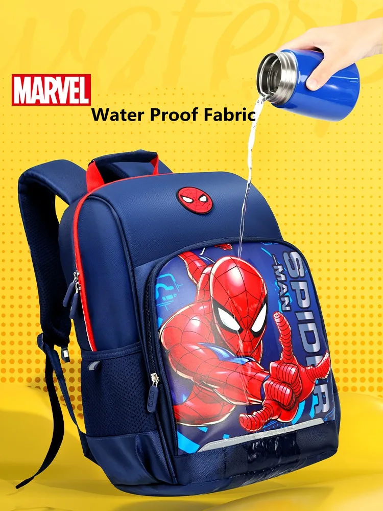 Disney New School Bag For Boys Iron Spider Man Captain America Primary Student Shoulder Orthopedic Backpack Grade 1-6 Mochila