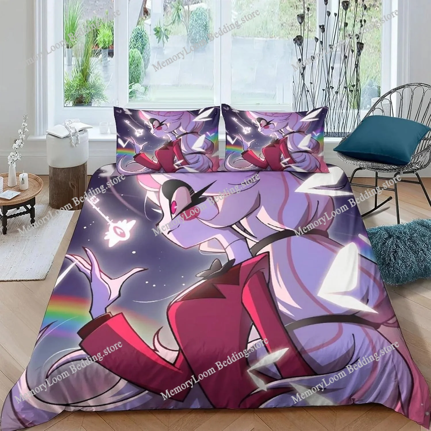 

Hazbin Hotel Cartoon Game Duvet Cover Pillowcase Bedding Set Adult Boys Girl Bedroom Decoration Children Gift Single Double Size