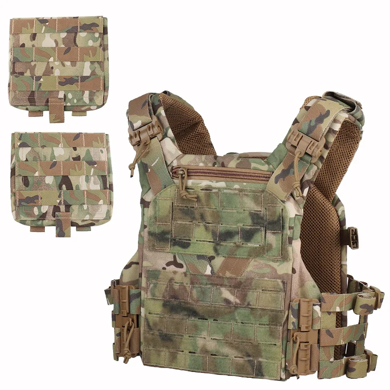 K19 Full-Size Hunting Vest Plate Carrier Fit for 80-110 cm, MOLLE Quick Release Fast Adjust Cummerbund Chest Rig