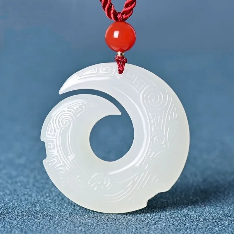 

Sheep Fat White Gold Silk Jade Pendant for Transporting Men and Women in The Same Style