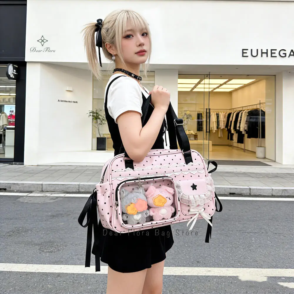 Neue Y2K Nette Itabag Comic Ausstellung Große Kapazität Rucksack Süße Mädchen Transparente Umhängetasche DIY Abzeichen Display Schulter Tasche – Detail 22