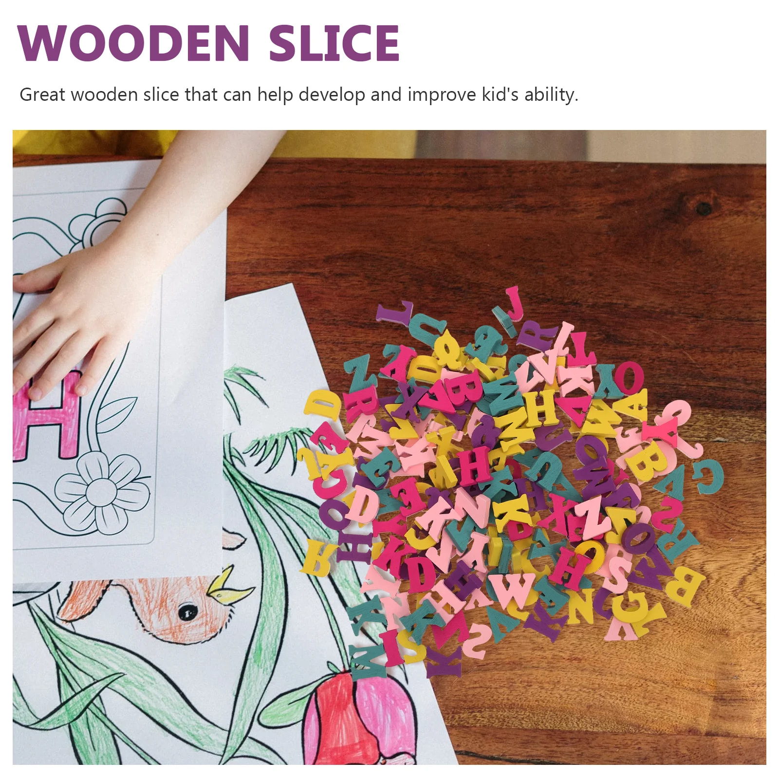 200 stuks kunst en ambachten voor kinderen houten alfabet letter volkstegels nummer knutselen letters DIY Engelse chips kleurrijk kind