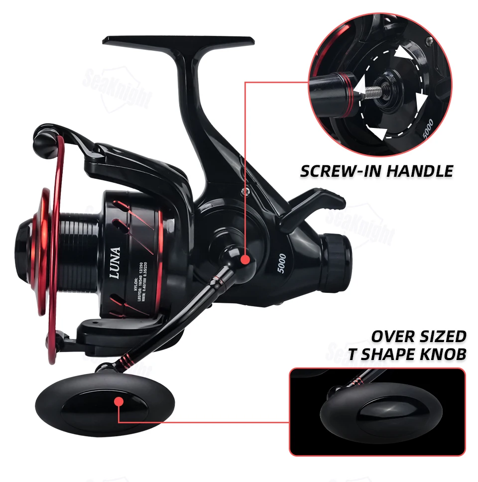 SeaKnight Brandneue LUNA-Serie 5.5:1 Doppelbrems-Interrotation-Spinnrollen mit Freilaufsystem 26LB Karpfenangeln – Detail 10