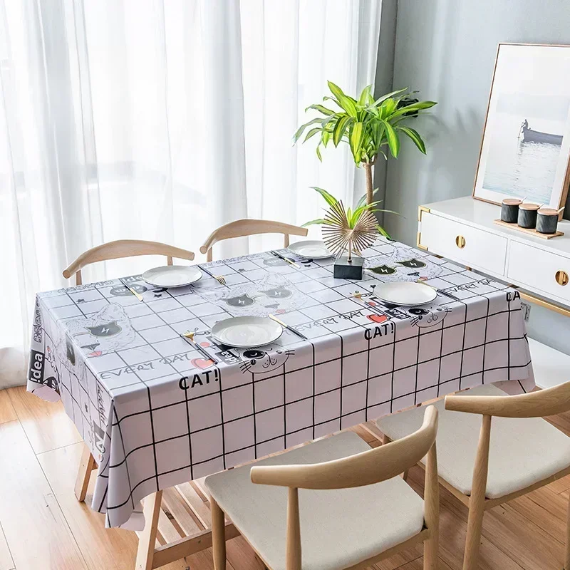 Modern PVC Tablecloth Waterproof Oil Resistant Thickened Spread Durable Dustproof Easy To Handle Multiple Modern Table Cloth