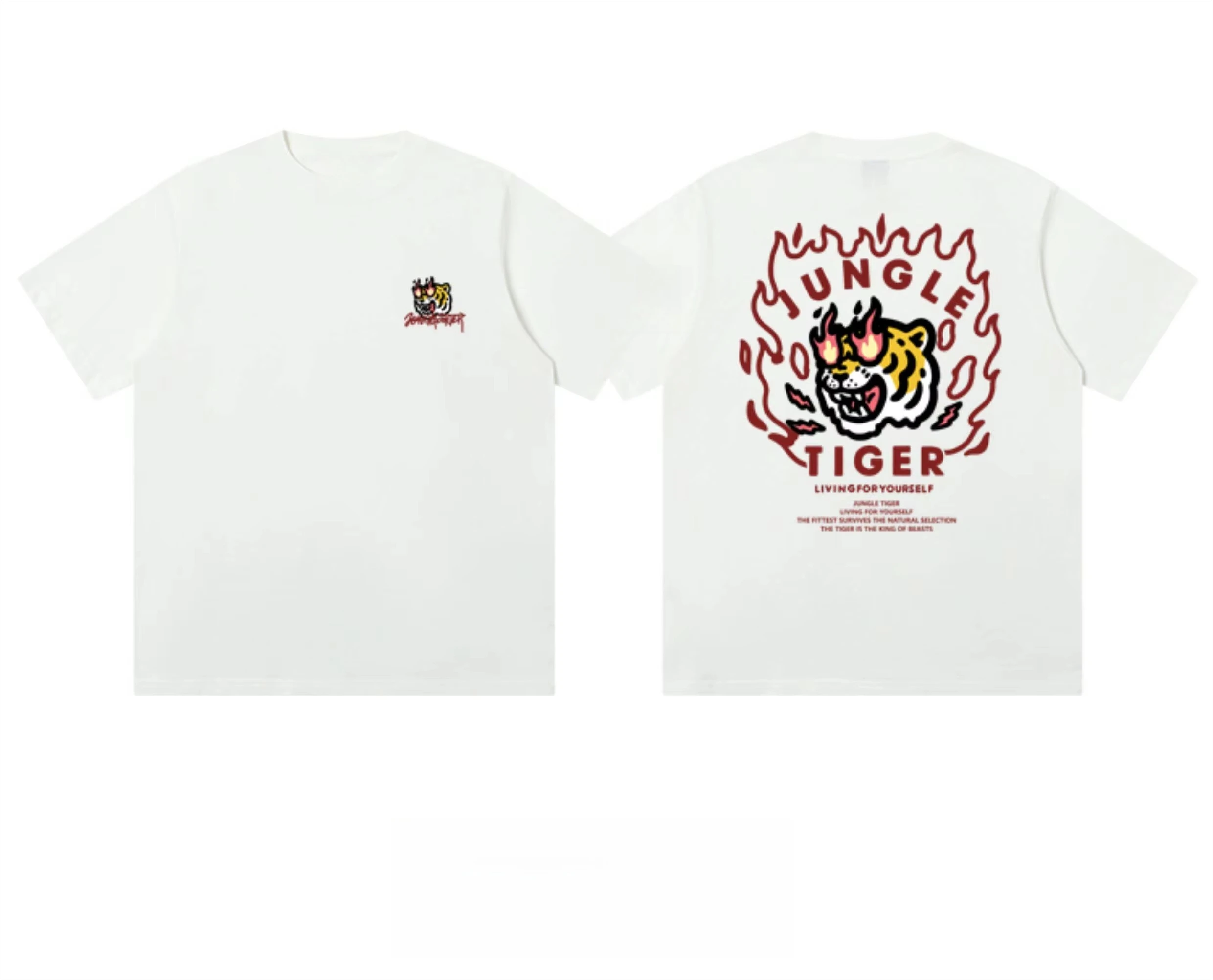 2026 new Men's Summer Heavyweight Couple Short-Sleeve T-Shirt with Tiger Print, Unique Design