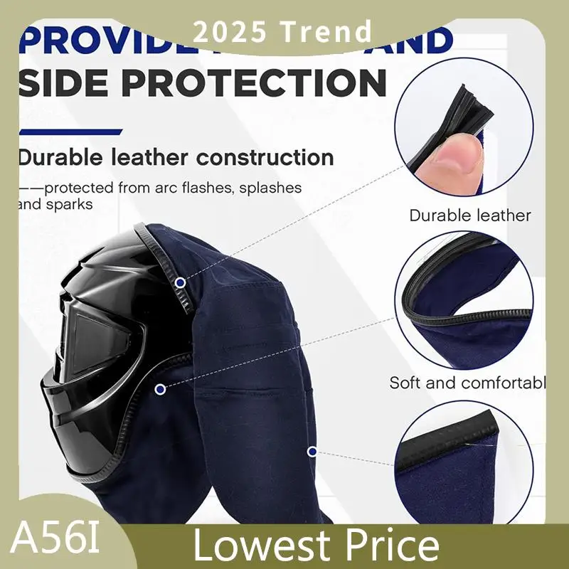 

A56I Top 2Pcs Welding-Helmet Cover And Helmet-Bib Set, Welding Accessories Fit Seal For Welding Neck Protection