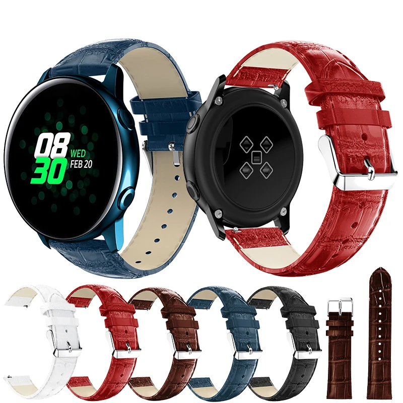 

20mm leather strap For Samsung Galaxy Watch Active watch 42mm bracelet 20mm For huami Amazfit GTR fashion watch band accessories