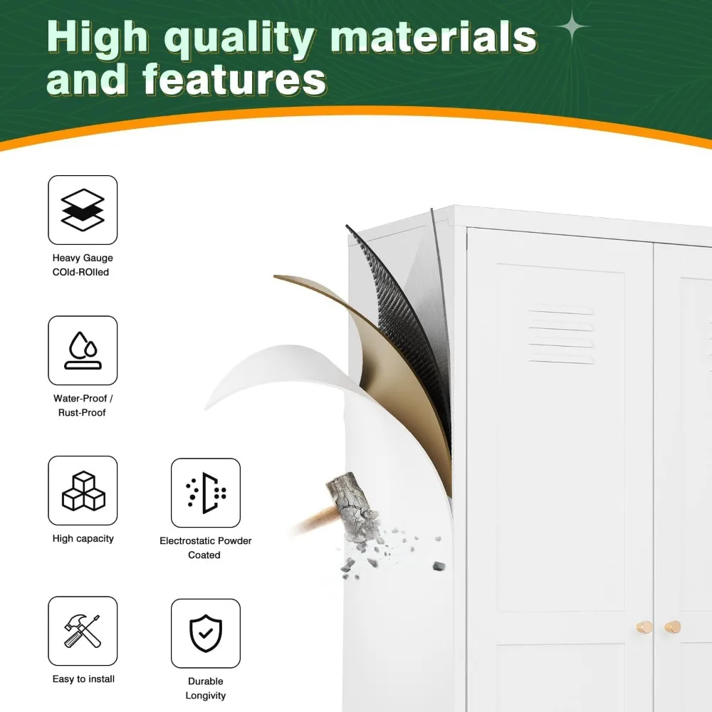 조절 가능한 선반이 있는 금속 수납 캐비닛, 가정용 주방 팬트리용, 정리용 도어 캐비닛