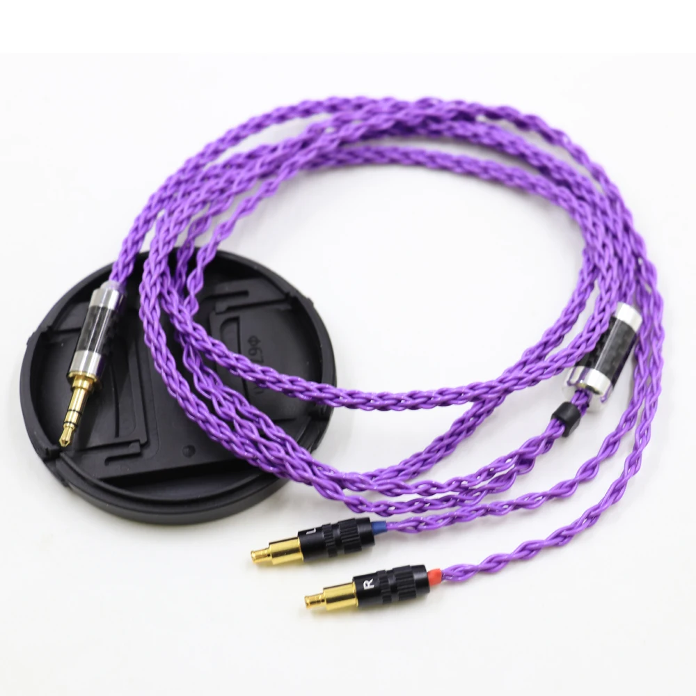 هالدين رولاند الأرجواني كريستال واحد الفضة ل تكنيكا ATH-WP900 MSR7B AP2000 ES770H SR9 ADX5000 كابلات سماعة الرأس A2DC الحبل