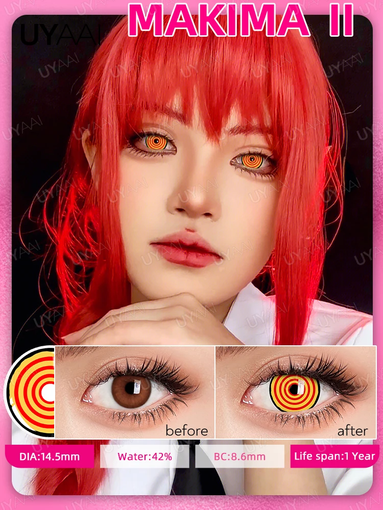 1 пара линз для косплея UYAAI, контактные линзы для глаз, аксессуары для аниме, линзы для макима, линзы для бензопилы, линзы Asa Mitaka
