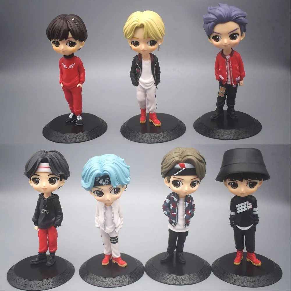 7pcs/set Kpop BangTan Boy BTS Doll Model Toy Action Figure Star Idol Cute Army Gift for Kids 15CM