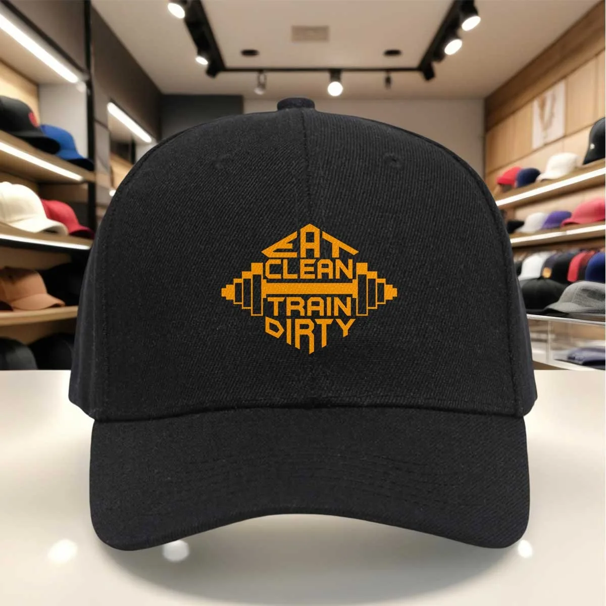 Bright Orange Baseball Cap with Hook-and-Loop Closure, Adjustable Flat Brim Hat Suitable for Outdoor, Sports,, Graduation & Even