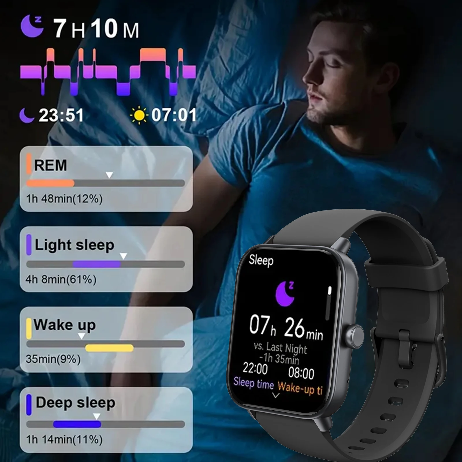 Smartwatch, Bluetooth Calling, Multiple Sports Modes, Alexa Voice Assistant, Message Reminders, Compatible with IPhone/Android