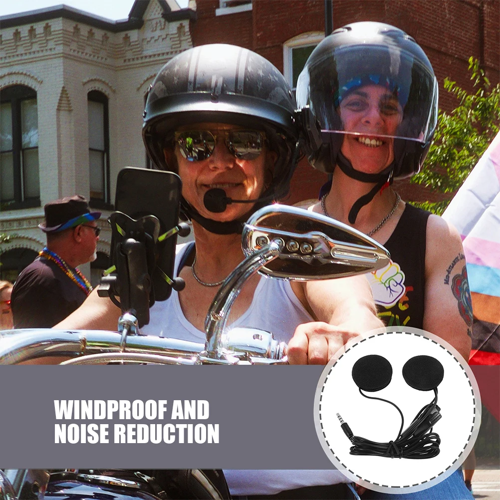 

2PCS Motorcycle Headset GPS Navigation Earphone Microphone Cycling Riding Windproof Noise Reduction