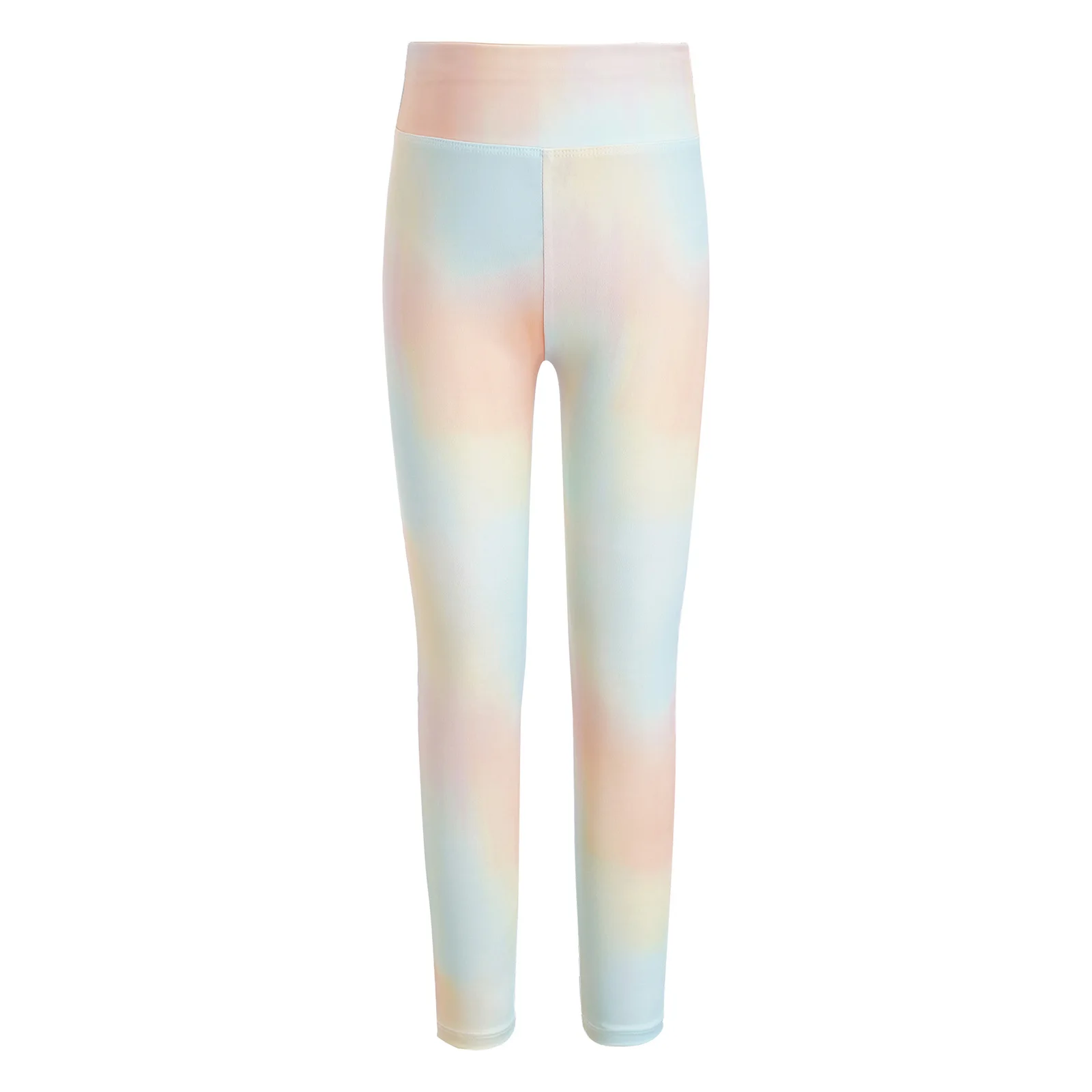 Kids Girls Yoga Leggings Printed Elastic Waistband Quick Dry Lightweight Athletic Pants for Ballet Dance Workout Running Cycling