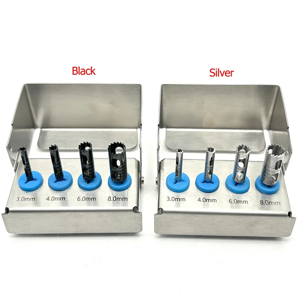 

4Pcs/set Dental Implant Trephine Bur Long Surgical Bone Cutting Drill For Low Speed Handpiece Dentistry Planting Instrument Tool