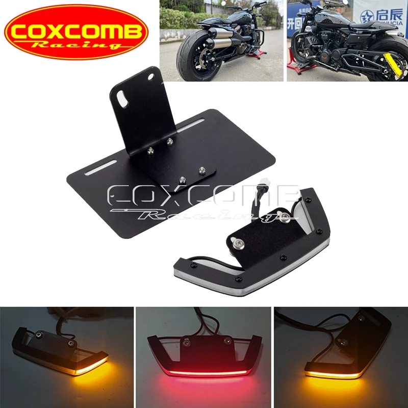 LED Turn Signals Tail Brake Blinker Tidy Fender Eliminator License Number Plate Bracket For Harley Sportster S 1250 RH1250 21 22