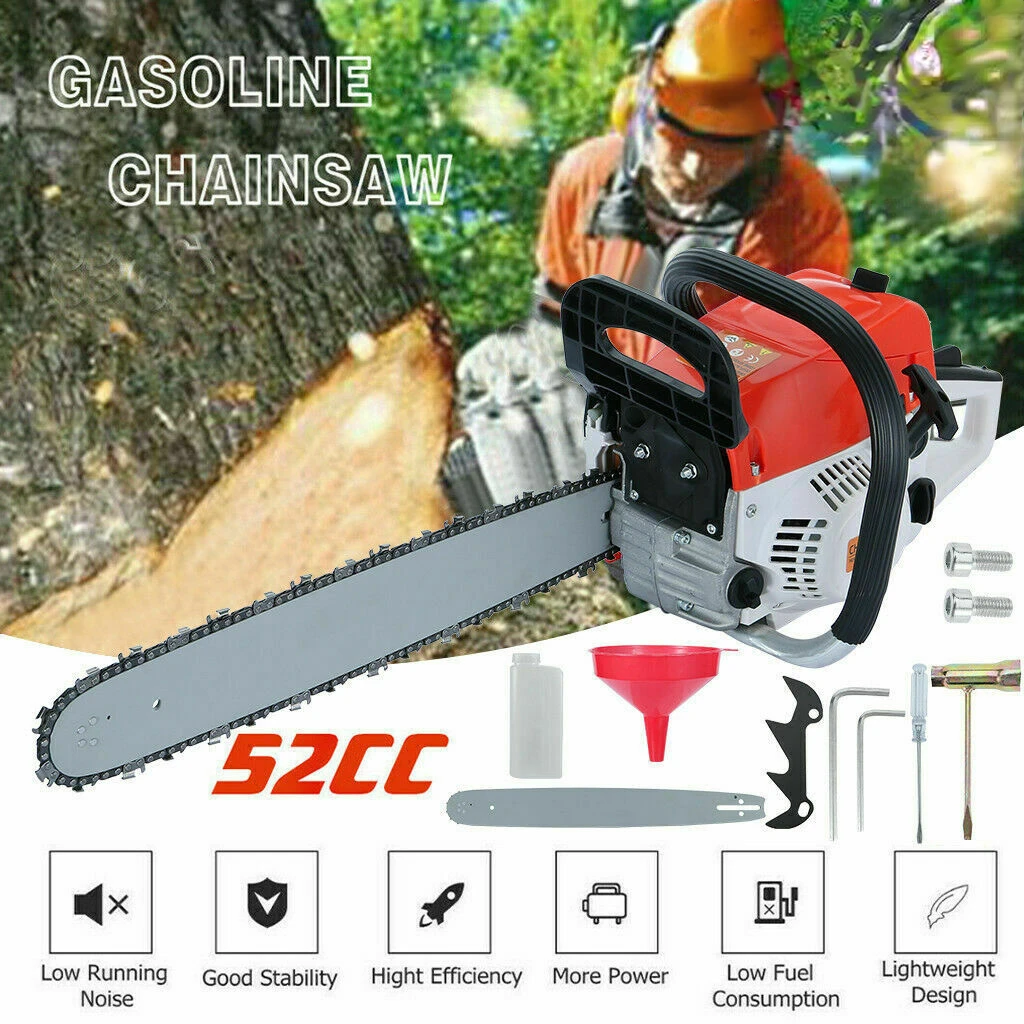 Gas Chainsaw Gasoline Powered Chainsaws Chain Saw Gas 2-Stroke 52cc Heavy Duty 22\