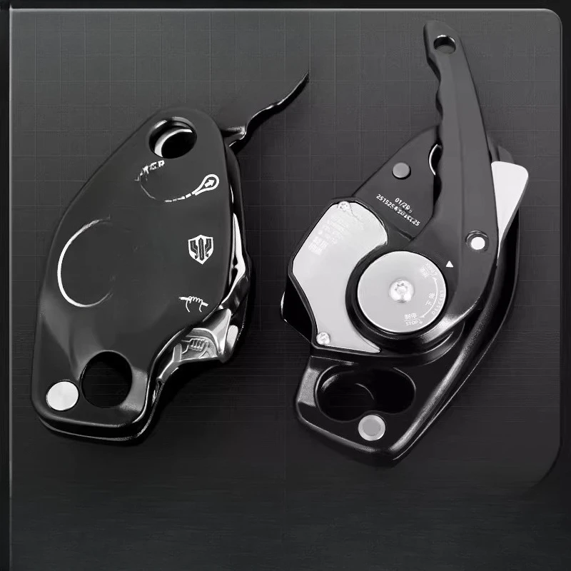 Descender, anti-panic cam manual stop outdoor climbing speed downhill aerial work protector descender
