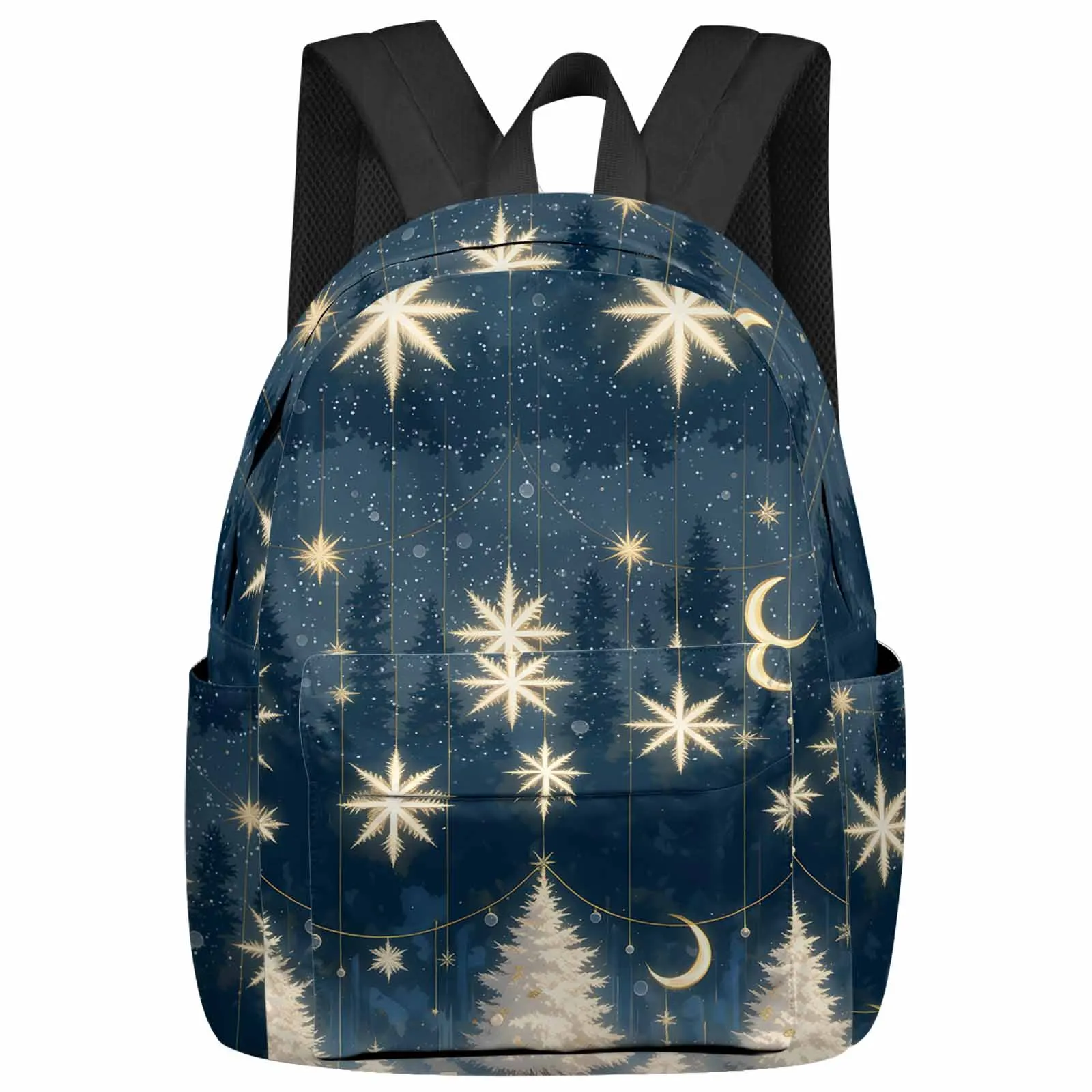 

Christmas Tree Stars Moon Backpack School Bags for Teenagers Students Laptop Bag Women's Casual Travel Backpack