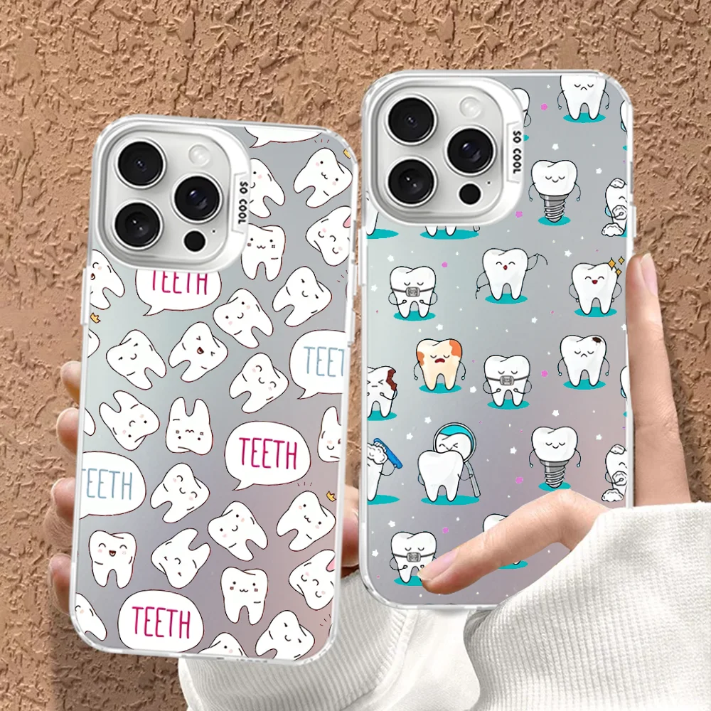 

Dentist Tooth Phone Case For IPhone 16 15 14 13 12 11 Pro Max X XR XSMAX 8 7 Plus Matte Shockproof Back Cover