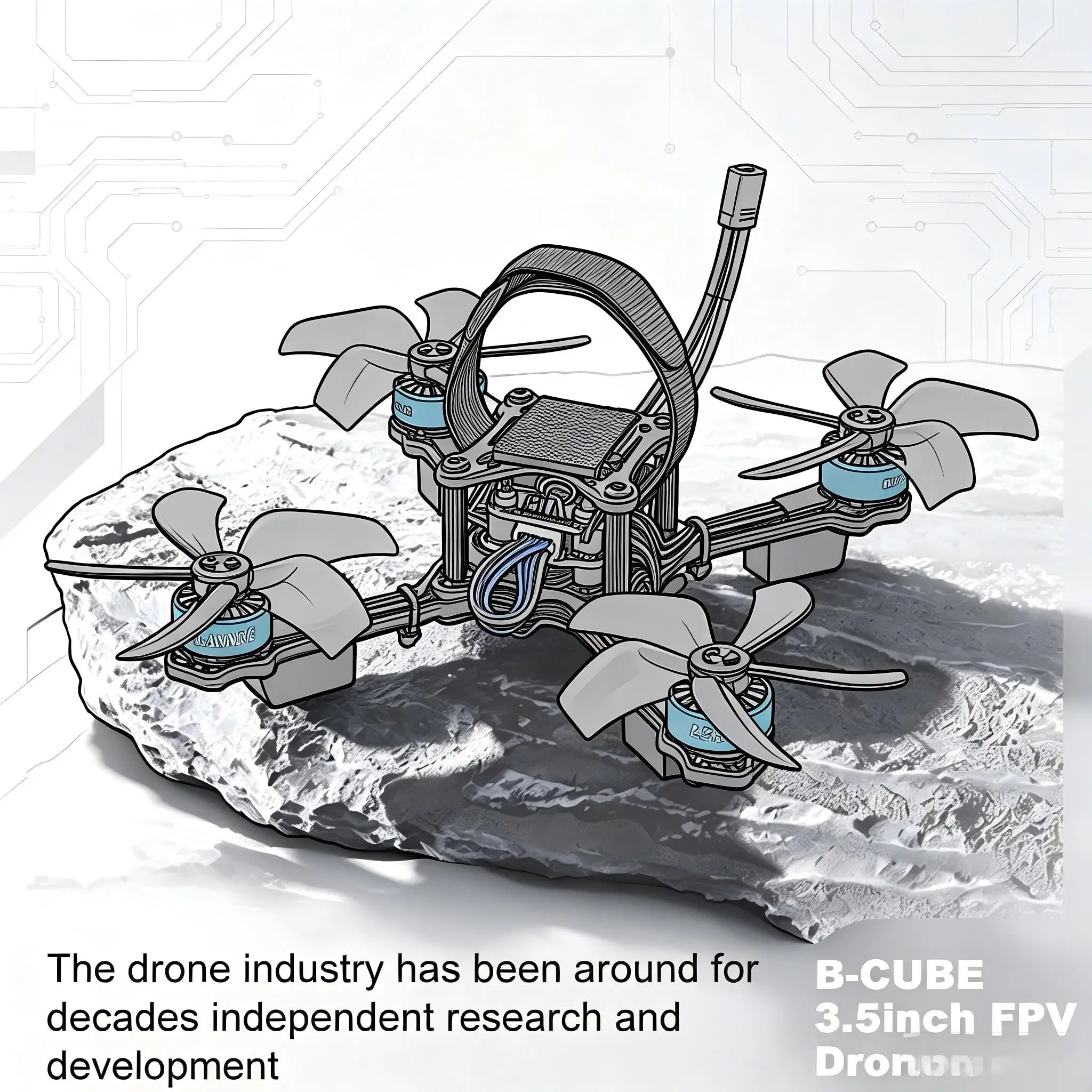 B-CUBE 3.5inch FPV Drone Frame Kit Carbon Fiber Racing Drone Quadcopter INAV Beatflight F722 F745 Ardupilot Flight Control