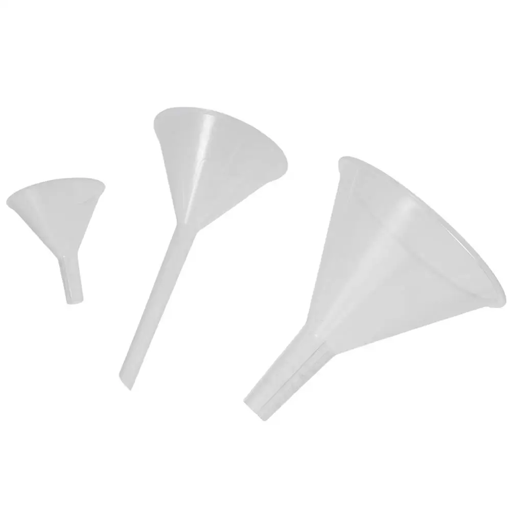 1/3Pcs Practical Clear Plastic Funnel Set Lab PP Funnels Filling Tool Lab Bottles, Essential Oils
