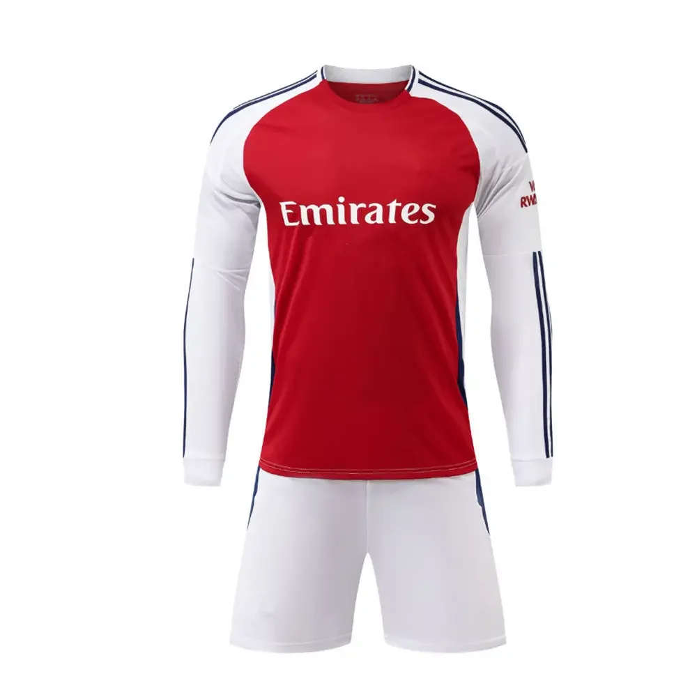 Adult Clothing Breathable Sports Suits Arsenales Gunner Fans Training Wear Games Soccer Shirt Adult Kids Set Long Sleeve Jersey